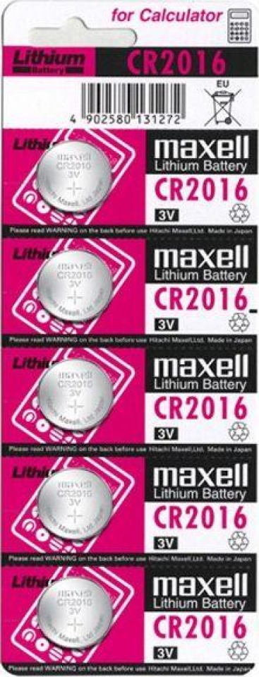 Maxell Pila De Botón De Litio Maxell Cr-2016 3 V (5 Pcs)