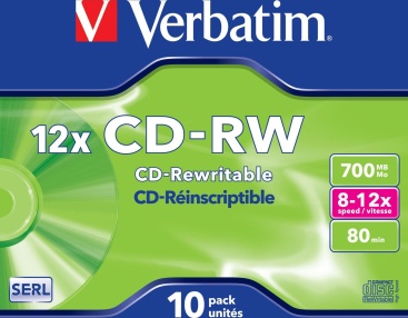 Verbatim Verbatim CD-RW 12x 700 MB 10 pieza(s)