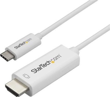 StarTech.com Cable Adaptador de 1m USB-C a HDMI 4K 60Hz - Blanco - Cable USB Tipo C a HDMI - Cable Conversor de Vídeo USBC