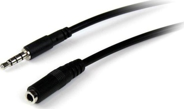Cable Audio Startech jack 3.5 mm 2 negro startech.com de 2m alargador auriculares headset minijack 35mm 4 pines extension 3.5mm 2mts 35 muhsmf2m 0065030847933 s55056965