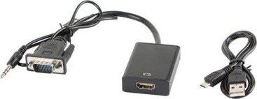 Lanberg Lanberg AD-0021-BK VGA HDMI Negro adaptador de cab