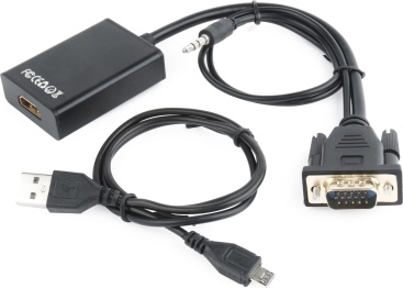 Gembird Gembird A-VGA-HDMI-01 HDMI 19 pin Negro adaptador