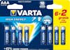 Varta Varta High Energy AAA 6+2pcs batería no-recargable