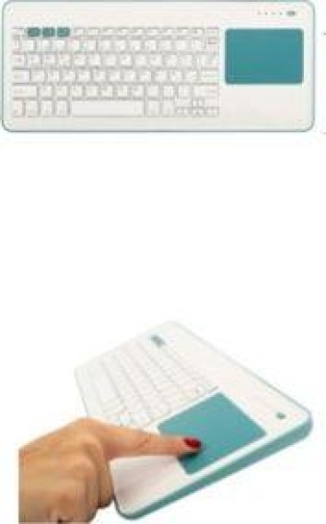 Silver HT SilverHT Touchpad Wireless KB White + Blue Bluetoo