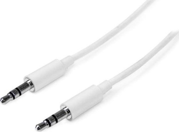 Startech.com Cable 2 metros delgado audio mini jack 3.5 mm blanco estereo 3.5mm machomacho 2mts 2m 35mm