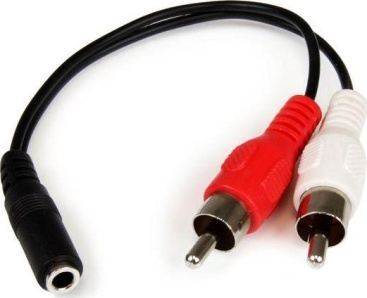 Adaptador Startech.com Mufmrca cable 15cm de audio jack 35mm hembra rca macho 3.5 0.152 negro 3.5mm 2x