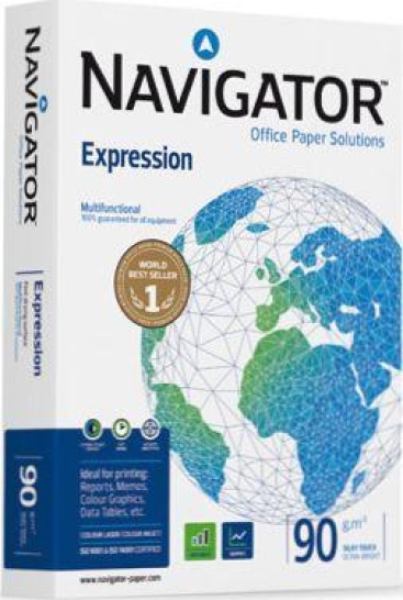 Papel Blanco Navigator expression dina4 90g pack 500 pcs fotocopia 1801057 a4 hojas para impresora 90g.m2 de tinta 210x297 mm mate paquete 2500 90gm² multifuncion500h 90 0594pn