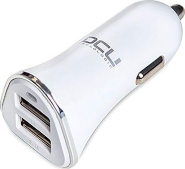 Dcu DCU CARGADOR BLANCO TITANIO DE MECHERO DEL COCHE CON INDICADOR LED DE CONEXI?N 2xUSB