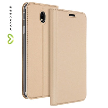 Funda Samsung Galaxy j7 2017 libro billetera soporte – oro mayaxess