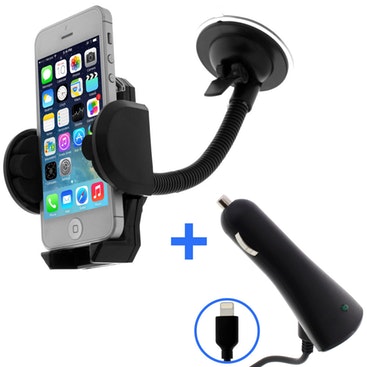 Avizar Pack 2 en 1 Soporte para coche + cargador para coche iPhone Made for iPhone