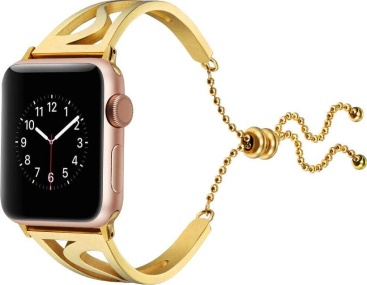 Avizar Correa Apple Watch 42 y 44 mm Brazalete de acero inoxidable y colgante - Oro