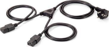 Cable De Equip 112220 1.8m tipo f para 2 x c13 negro alimentacion conectores iec 1 90