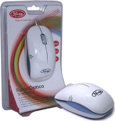 3free Mouse Optico Usb Mcm101/wb Dise??o Blanco Azul