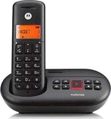 Teléfono Fijo Motorola dect e211 base contestador agenda telefono inalámbrico negro 107e211 manos libres bloqueo llamadas dect211 f52000k51o1aes03