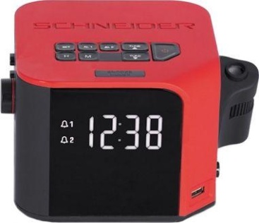 LTD Schneider Radio Reloj Despertador Luna Proyector R