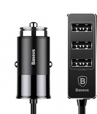 Baseus Cargador para coche 5,5A 3 puertos USB con cable d
