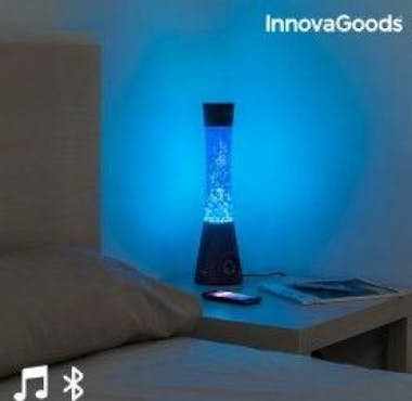 Lámpara De Lava con altavoz bluetooth y micrófono innovagoods 30w negro azul