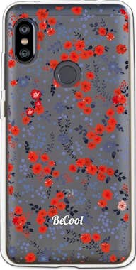BeCool Carcasa Gel Xiaomi Mi 8 Lite - Flores rojas azules