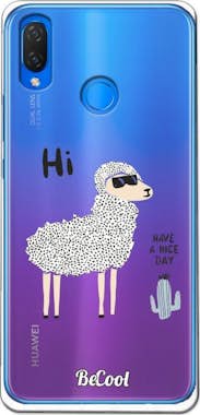 BeCool Funda Gel Huawei P Smart Plus Llama con gafas Kids