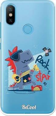 BeCool Funda Gel Xiaomi Mi A2 Mi 6X Dino Rock Star Kids