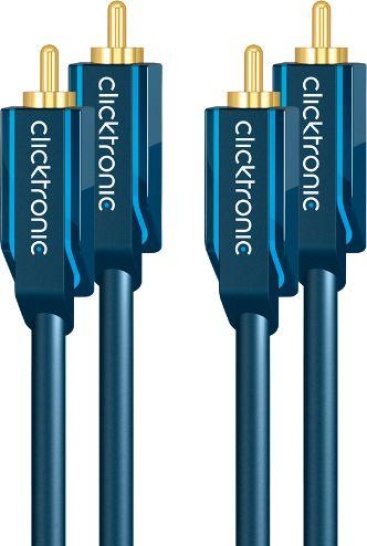 Clicktronic 70383 Cable de audio rca 10 m azul 10m 2