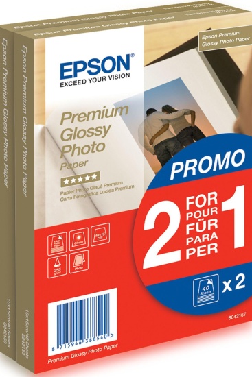 Epson Epson Premium Glossy Photo Paper - 10x15cm - 2x 40