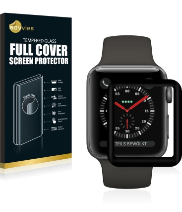 Compra Savvies Cristal Templado Completo para Apple Watch Series 3 (38mm)  3D Cobertura Completa Protector Pantalla - 9H Dureza, Negro | Phone House