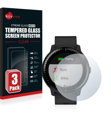Compra Savvies Protector Pantalla para Garmin Vivoactive 3 Music Cristal  Templado [3 Unidades] - Dureza 9H | Phone House