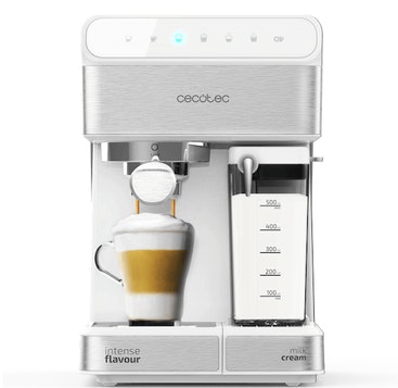 Cecotec Power Instant-ccino 20 Touch Independiente Cafetera combinada Acero inoxidable, Blanco 1,4 L 2 tazas Semi-automática