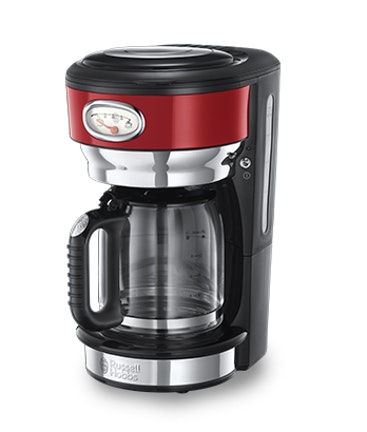 Russell Hobbs 21700-56 cafetera eléctrica Independiente Cafetera de filtro Negro, Rojo, Acero inoxidable 1,25 L 10 tazas Manual