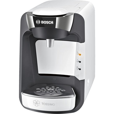 Bosch TASSIMO SUNY Independiente Máquina de café en cápsulas Cromo, Blanco 0,8 L Semi-automática