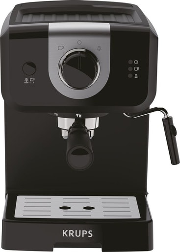 Krups OPIO XP3208 cafetera eléctrica Independiente Máquina espresso Negro, Plata 1,5 L