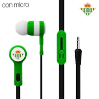 Real Betis Balompié Auriculares 3,5 mm Stereo Licencia Futbol Real Betis