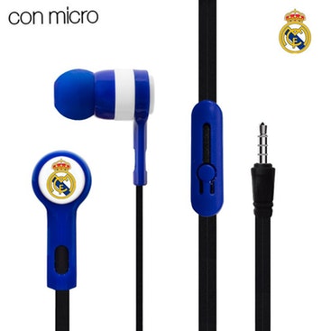 Real Madrid Auriculares 3,5 mm Stereo Licencia Futbol C.F.