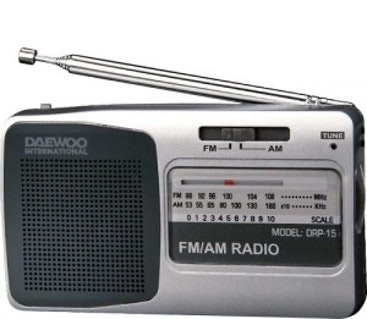 Daewoo DRP-15 radio Personal Analógica Negro, Plata