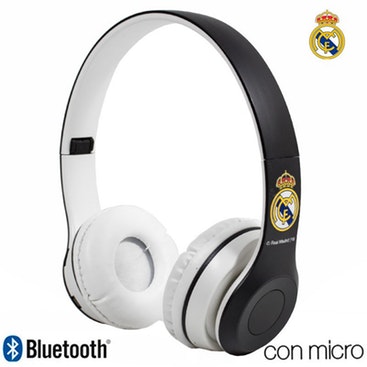 Real Madrid Auriculares Stereo Bluetooth Cascos Licencia Futbol C.F.