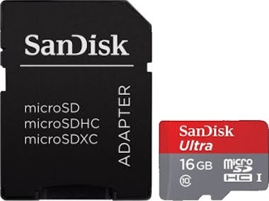 SanDisk Tarjeta MicroSD 16GB Class 10 con adaptador