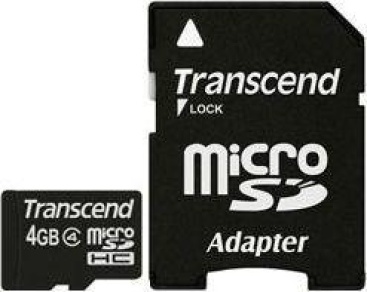 Transcend Transcend 4 GB microSDHC 4GB MicroSDHC Clase 4 mem