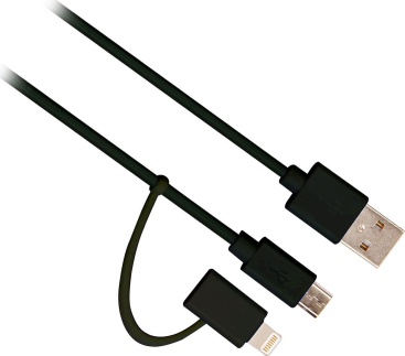 Ewent Ewent EW9909 1m USB A Micro-USB B/Lightning Negro