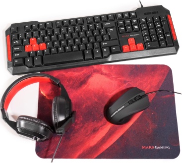 Mars Gaming MRCP1 USB Negro, Rojo teclado