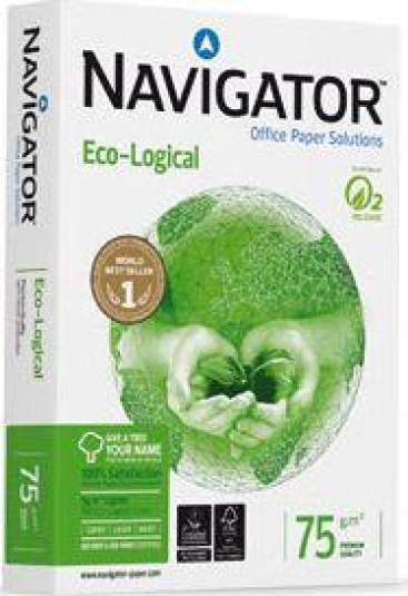 Resma Papel De impresión navigator ecological 75g.m2 para impresora 2500 hojas a4 5 x 500 75 gm2 ecologicalpapierfscramette ²blanc brillanta4réf nec0750012