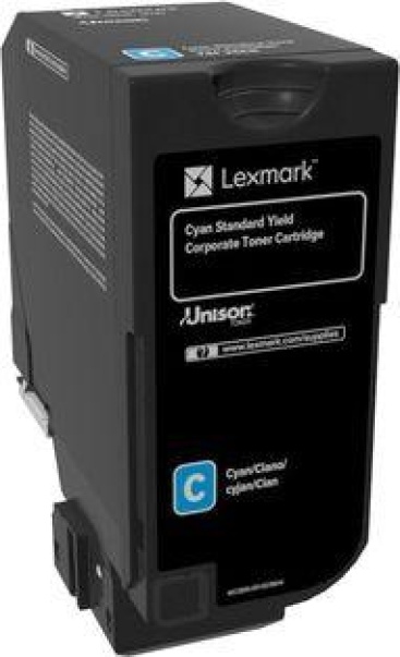 Lexmark Lexmark 74C2SCE Cartucho de tóner Cian cartucho de