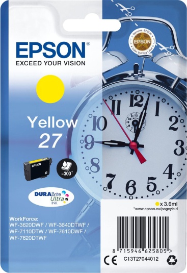 Epson Singlepack Yellow 27 DURABrite Ultra Ink