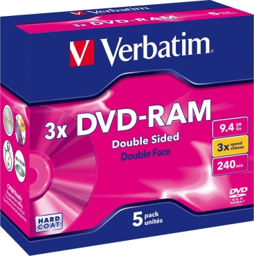 Verbatim Verbatim DVD-RAM 3x Double Sided 9.4GB DVD-RAM 5pi