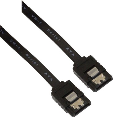 Nanocable CABLE SATA III DATOS 6G CON ANCLAJES, NEGRO, 0.5 M