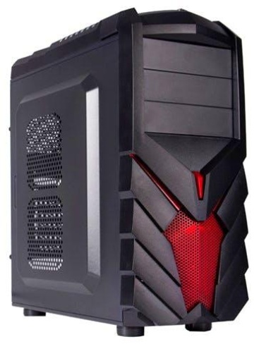 Black Lion PG1137 carcasa de ordenador Midi-Tower Negro, Rojo