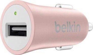 Belkin Adaptcocheusbp24af8m730btc00 Mixit cargador universal para coche rosa dorado auto cc sobrevoltaje ipad ipod galaxy s3 s4 note 8.0 f8m730btc00 premium el usb 12 w 2.4 inteligente compatible 88+x 24