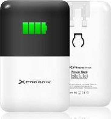 Phoenix Technologies Power Bank 3000 batería externa Blanco Polímero de litio 3000 mAh