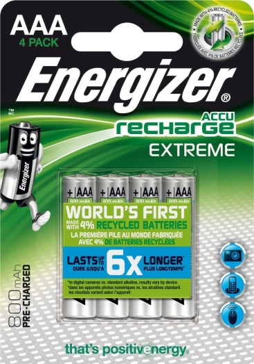 Energizer Accu Recharge Extreme 800 AAA BP4 Níquel