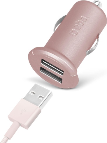 SBS TECAR2USB2AP cargador de dispositivo móvil Auto Rosa